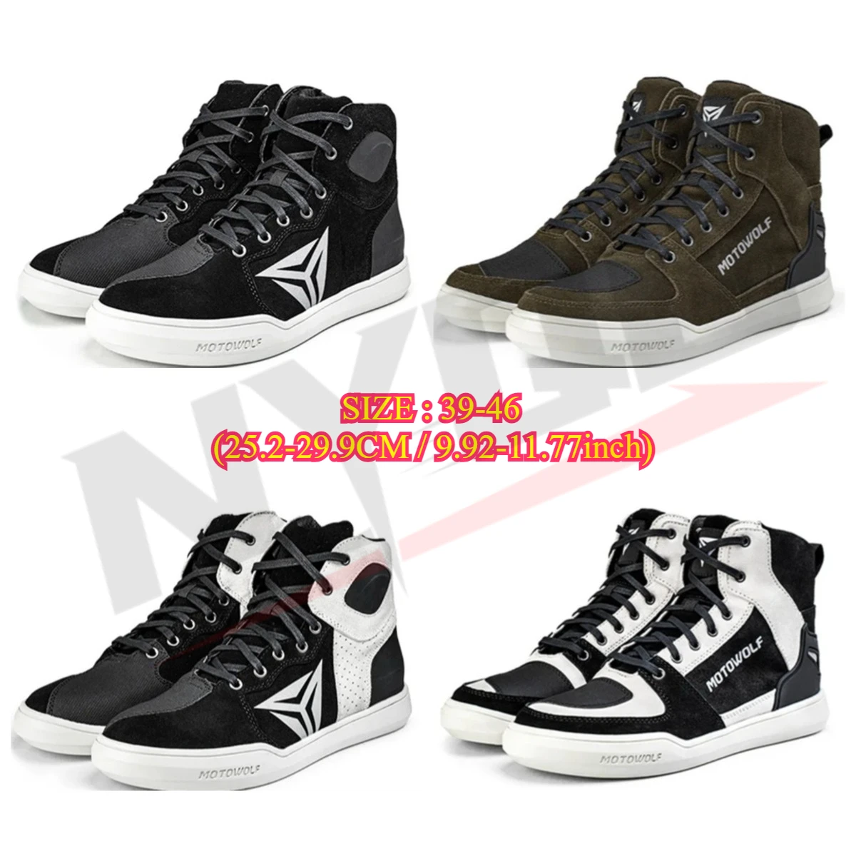 

MOTOWOLF Breathable Leather Motorcycle Shoes Summer Ventilated Riding Shoes Retro Anti-Slip Off-road Biker Boots for Men Women