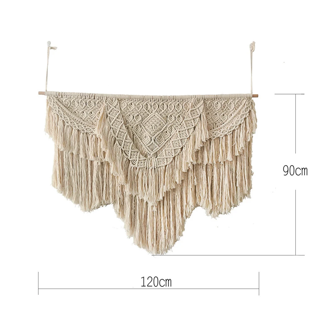 Imagem -06 - Nordic Criatividade Wall Hanging Decoração Boho Tapeçaria de Algodão Feita à Mão Grande Arte de Macramé Decoração de Casamento