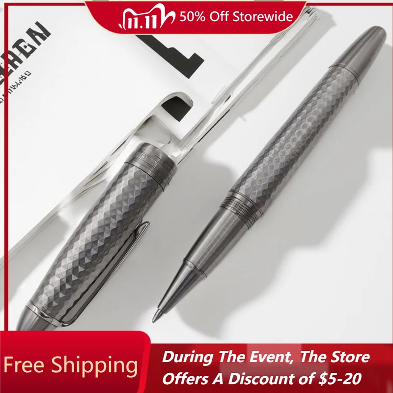 

Ручка-роллер PENCHEN из титанового сплава с кованой текстурой, новинка 2023 года, черные гелевые ручки сменным стержнем 0,5 мм, эргономичная ручка, бизнес-подарочная коробка