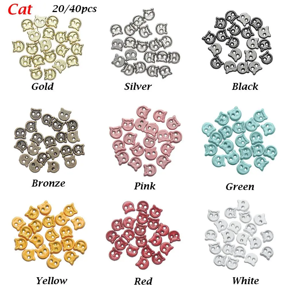 20/40pcs 9 สีตุ๊กตาของเล่น DIY เย็บวัสดุตุ๊กตาเสื้อผ้าอุปกรณ์เสริม MINI ปุ่มโลหะหัวเข็มขัดตุ๊กตาเสื้อผ้าหัวเข็มขัด