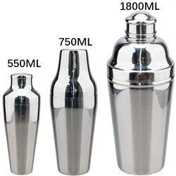 Stainless Steel Boston Style Cocktail Shaker 550/750/1800ml Mixer for Wine Martini Party Bar Tools