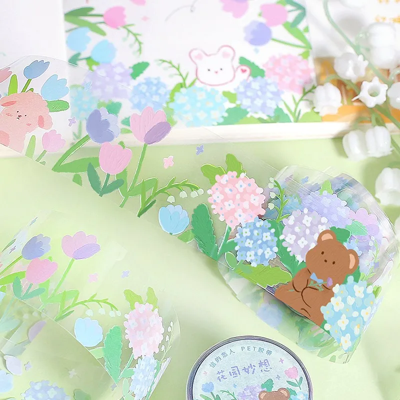 Kawaii Washi Tape Dolphin Bear zwierzęta leśne Diy dekoracyjne maskujące przylepna taśma klejąca do scrapbookingu telefonu Diy dekoracji