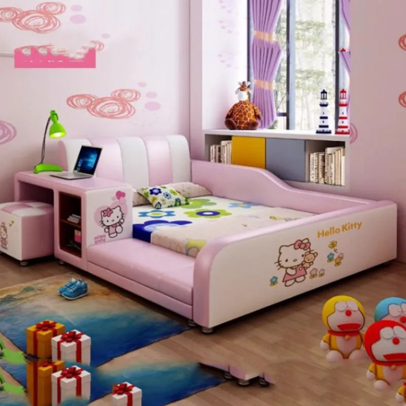 

Modern Girls Childrens Bed Frame Luxury Pretty Pink Designer Bed Frame Princess Master Camas De Dormitorio Furniture Home