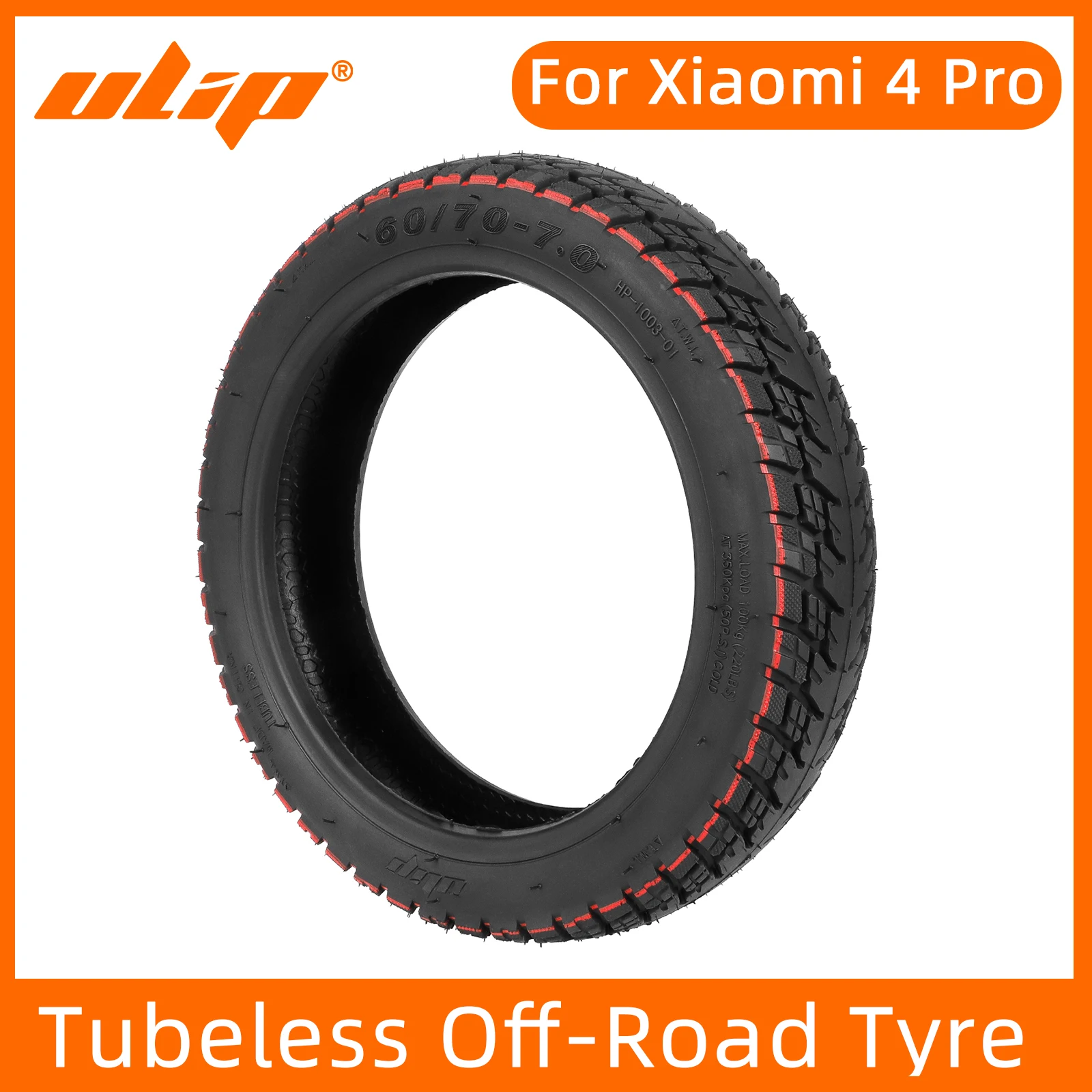 Ulip 60/70-7.0 Off Road Tubeless Band Voor Xiaomi 4 Pro Elektrische Scooter 10 Inch Off Road Vacuüm band Niet-Luchtband