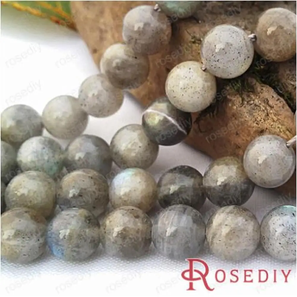 (JM6737)Wholesale Diameter 8mm Round Natural Stone Spectrolite Beads Diy Jewelry Findings Accessories Roughly 45 pieces