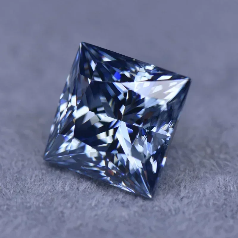 Moissanite Princess Cut Primary Color Royal Blue for Jewel Making DIY Ring Necklace Earrings  Materials with Certificate