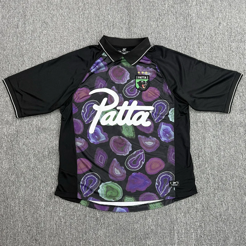 PATTA Short-sleeved Football Jersey Lapel Men Women Summer New Patta T-shirts Logo Print