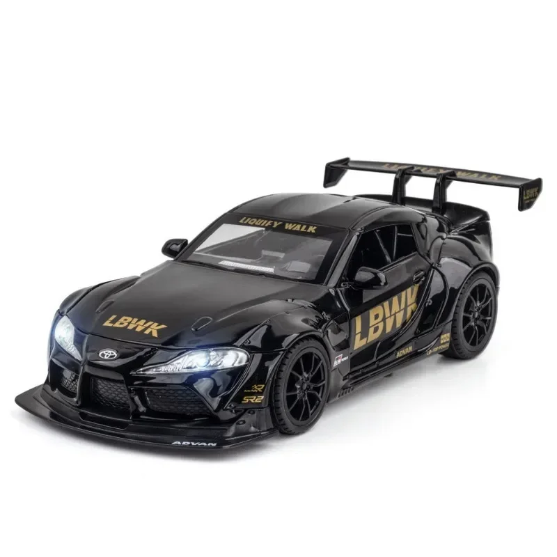 Diecast 1/22 Scale Toyota Supra Racing Car Model Sound and Light Collective Voiture Miniature Toys Vehicles Kids Boys Adult