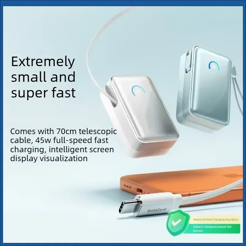 High-Quality New 45W 10000mAh Power Bank for Apple6-17 Android Portable Power Bank 3C Certified Airline Approved Built-in