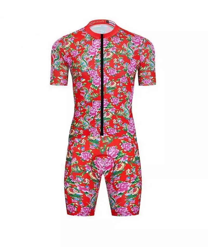 LASER CUT Skinsuit  Northeast Big Flower Bodysuit SHORT Cycling Jersey Bike Bicycle Clothing Maillot Ropa Ciclismo