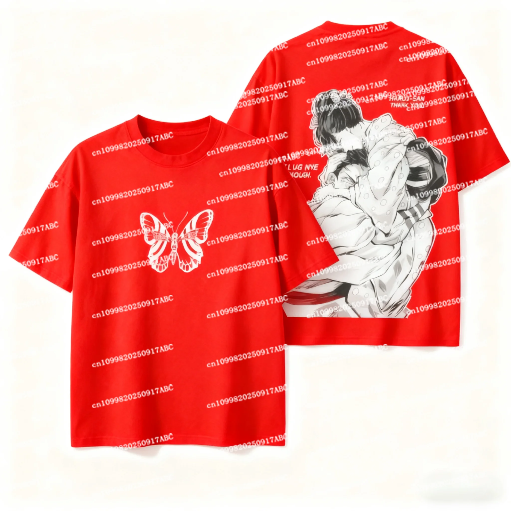 الرجال القطن التي شيرت أعلى anga شيطان القاتل الرجال القطن تي شيرت Akaza Koyuki المتضخم طفل تي شيرت قمصان قصيرة الأكمام النساء الملابس