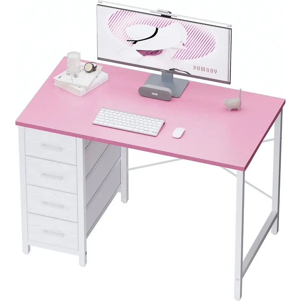 

32 Inch Computer Desk with 4 Ders Small Oice Desk or Home Bedroom Study Writing Simple ern Computer Table Pink