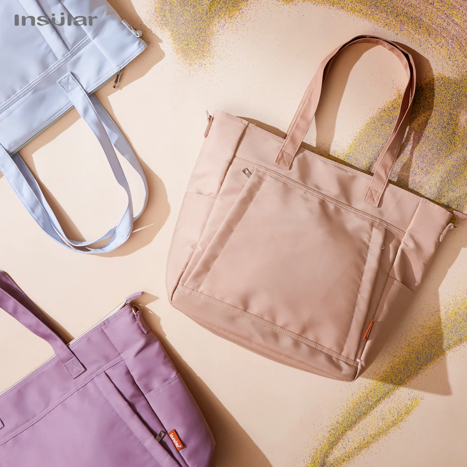 INSULAR حفاضات حمل Crossbody عربة أكياس الحفاض حقيبة يد حقيبة كتف الأم الأمومة السفر مقاوم للماء سعة كبيرة الخروج #2