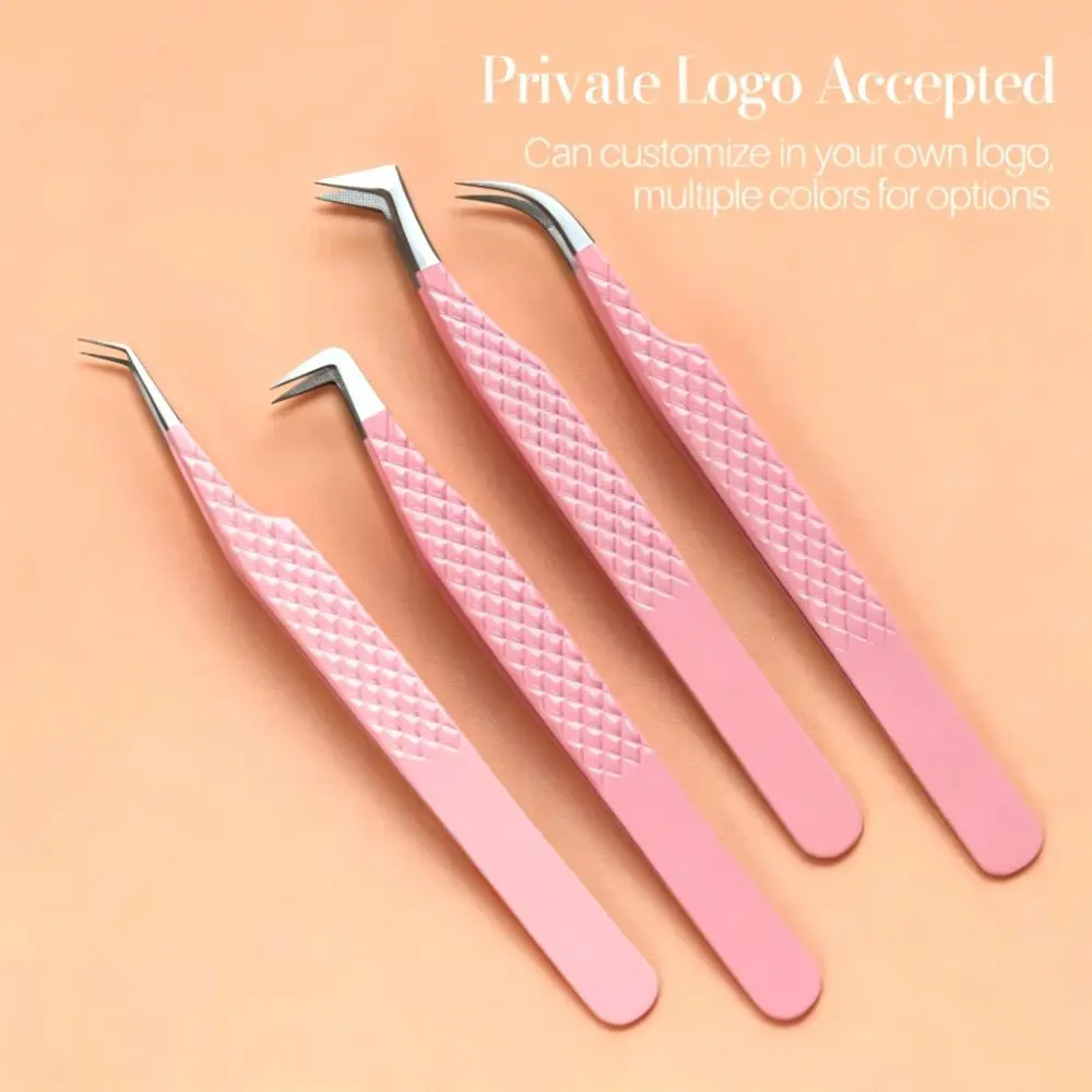 Anti-static Eyelash Extension Tweezer Stainless Steel Superhard Fiber Tip Non-magnetic High Precision