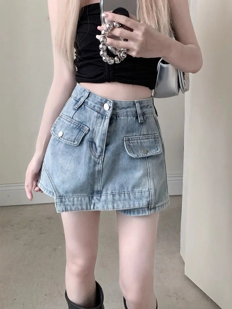 

Y2k Denim Skirt Women's Summer Design High Waist A Word Hip Shorts Skirt