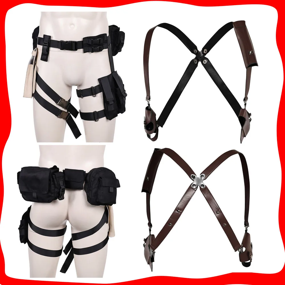 

Disguise Resident 4 Leon S Kennedy Evils Cosplay Belt Straps Bags for Men Leather Harness Halloween Carnival Costume Accessories