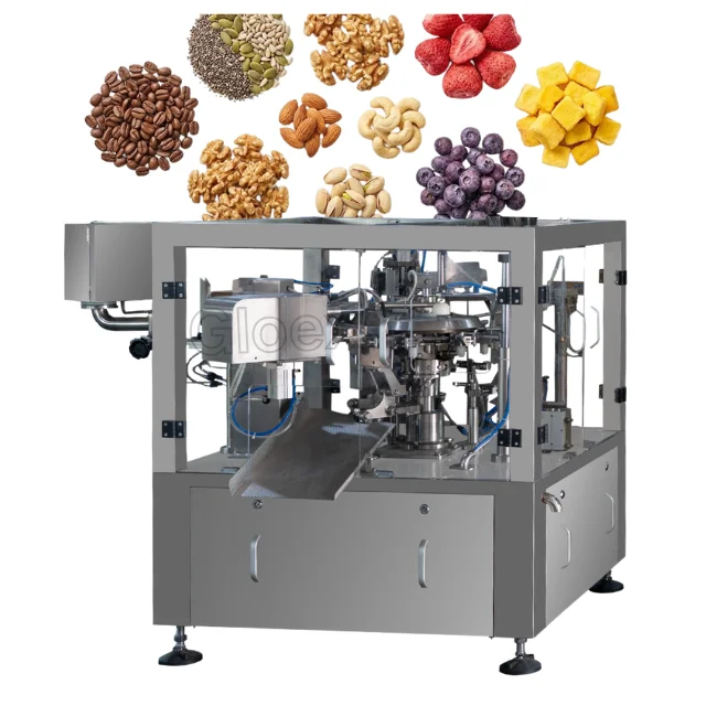 Gloex CE Certified Automatic Packaging Machine for Premade Flat Pouches with Precision Filling and Sealing