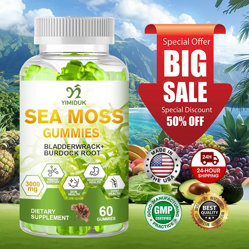

Sea Moss Gummies, Help Fortify Your Immune System, Enhance Skin Clarity, Support Flexible Joints & Strong Bones