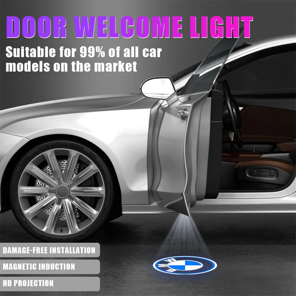 2/4PCS LED Car Door Welcome Light Bezprzewodowa lampa projektora AUTO Decor Akcesoria do BMW E39 E46 E52 E53 E60 E61 E62 E70 E71 X3