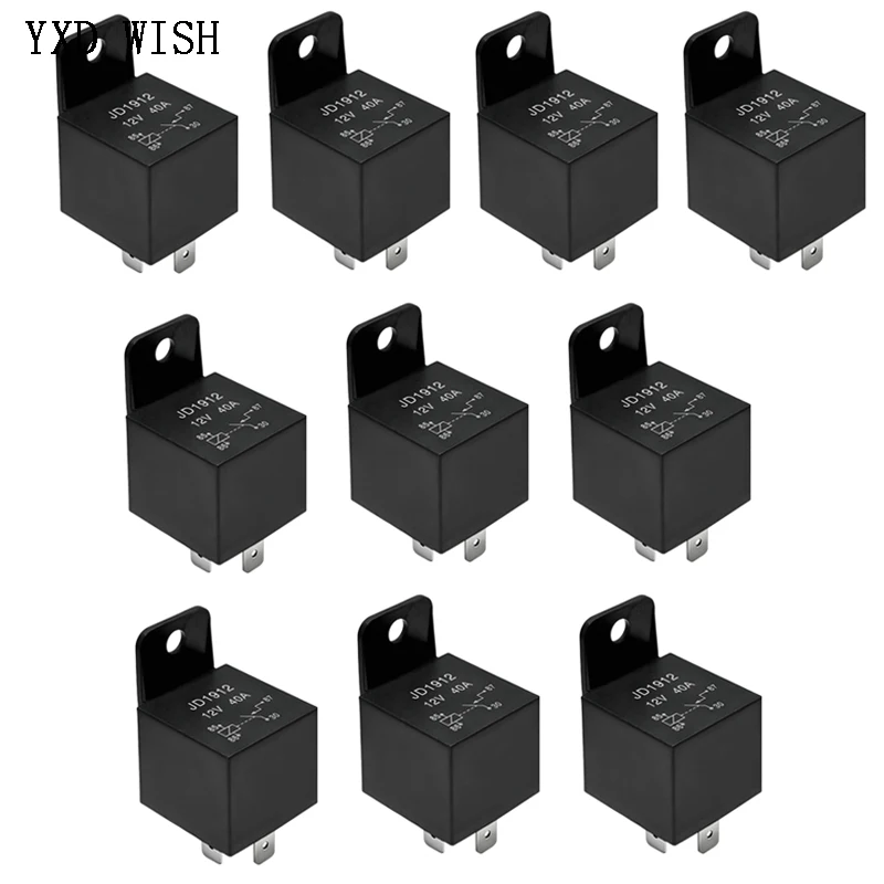 10pcs 4Pin 5Pin 40A Waterproof Car Relay Automotive Relays Normally Open DC 12V/24V Relay for Head Light Air Conditioner Relays
