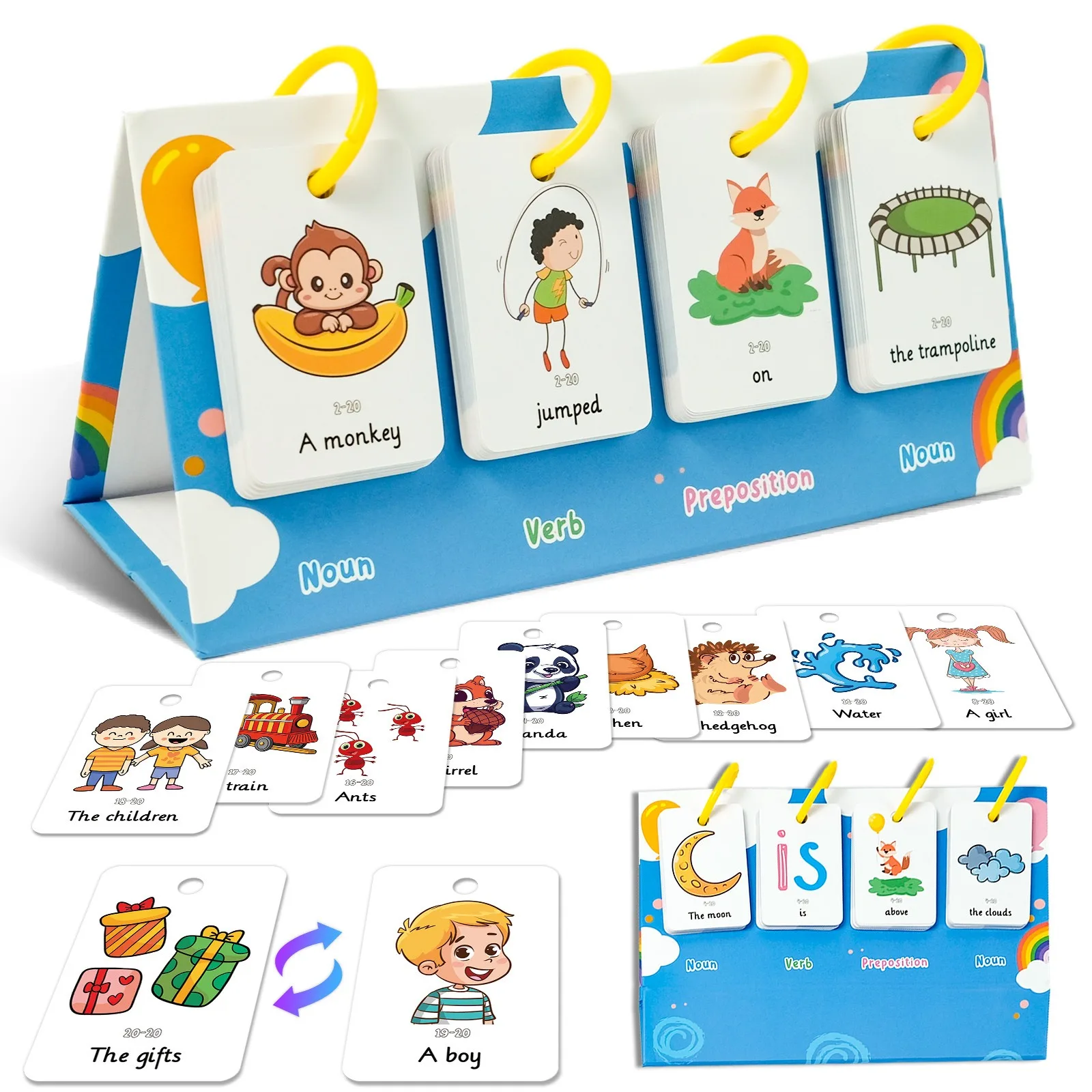 Montessori Sentence-Making Exercises Flip Chart English Activity Learning Aids Vocabulary Building Special Speech Therapy