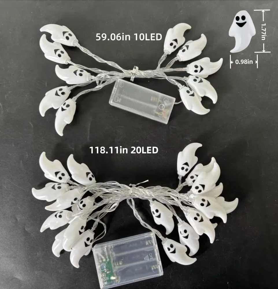 1PC1.5M10LED/3M20LED Halloween ghost battery box light string(without battery),suitable for autumn harvest,party decoration