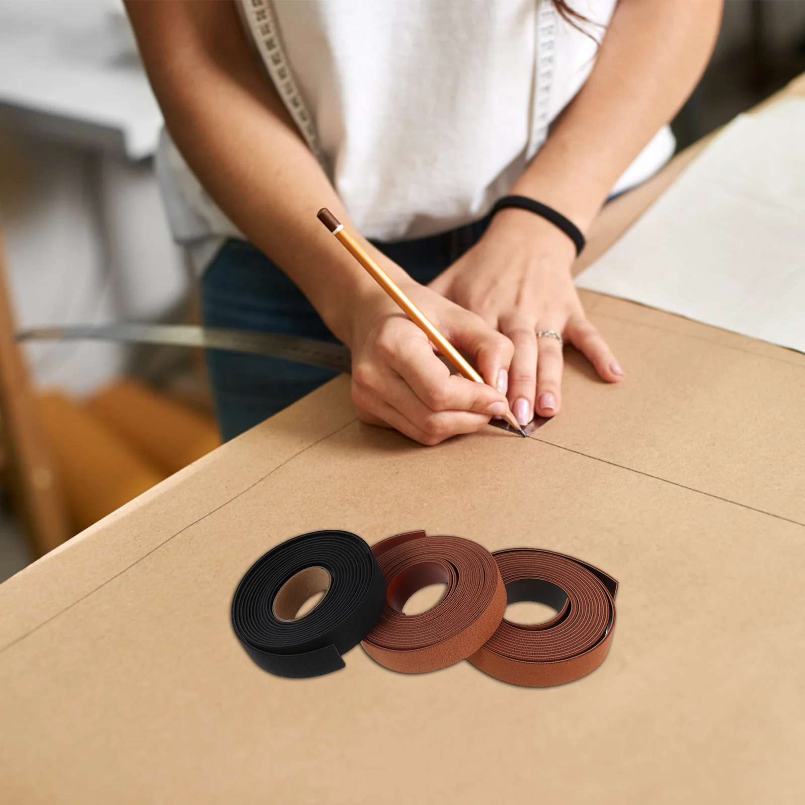 

3Pcs Faux Straps 2cm Wide 18m Long PU Material DIY Bag Making Shoulder Straps Belt Strips for Crafts