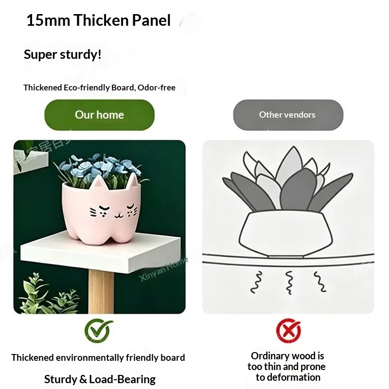 Modern Rustic Creative Solid Wood Tiered Plant Flower Pot Display Stand Home Balcony Windowsill Desktop Indoor Decor Novelty New