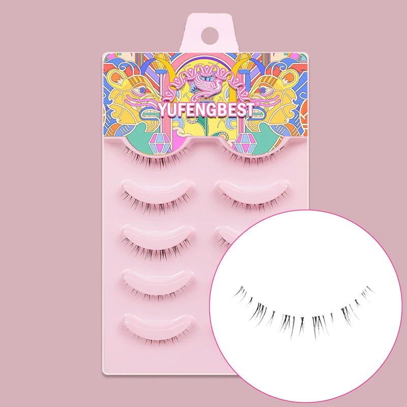 

YUFENGBEST 10pcs 6mm Natural Lower Lash Invisible Band Full Strip Down Lashes Light Reusable Easy Apply Beginner Korea Eyelash