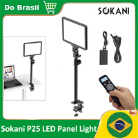 【DO BRASIL】Sokani P25 LED Fill Light Professional Studio Panel Video Light For E-sports live Record Videos Calls Meetings Lamp