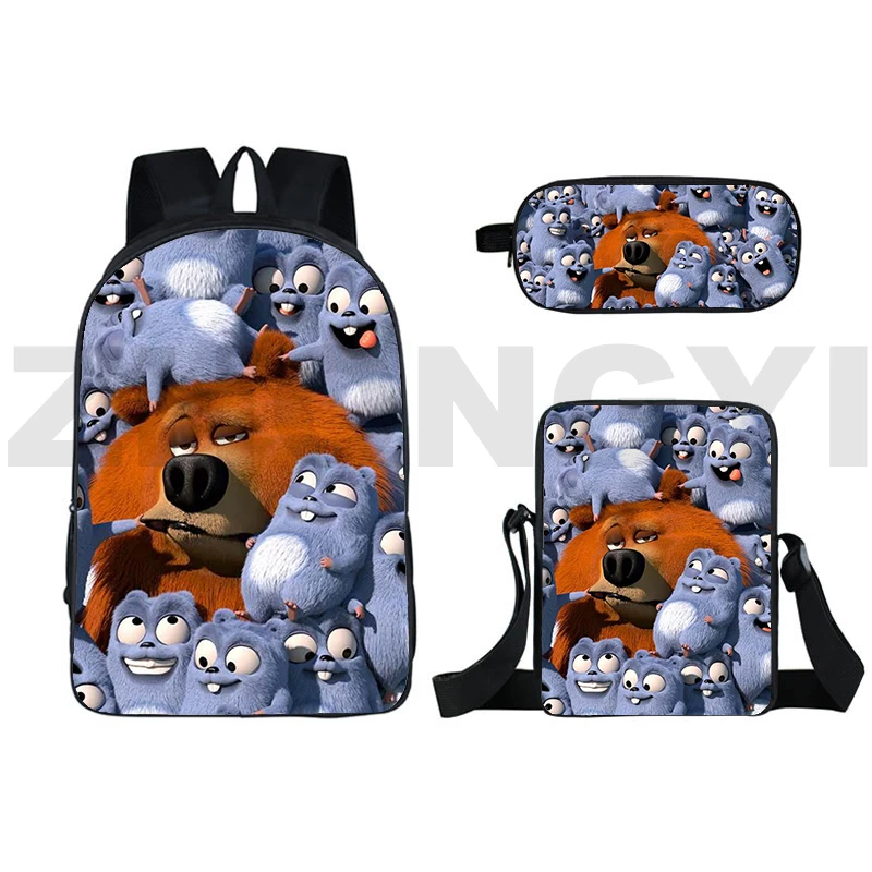 

Large Capacity Cartoon Printing Grizzy and The Lemmings 3D Backpacks 3 Pcs/Set Harajuku Fancy High School Bags Mens Travel Bag