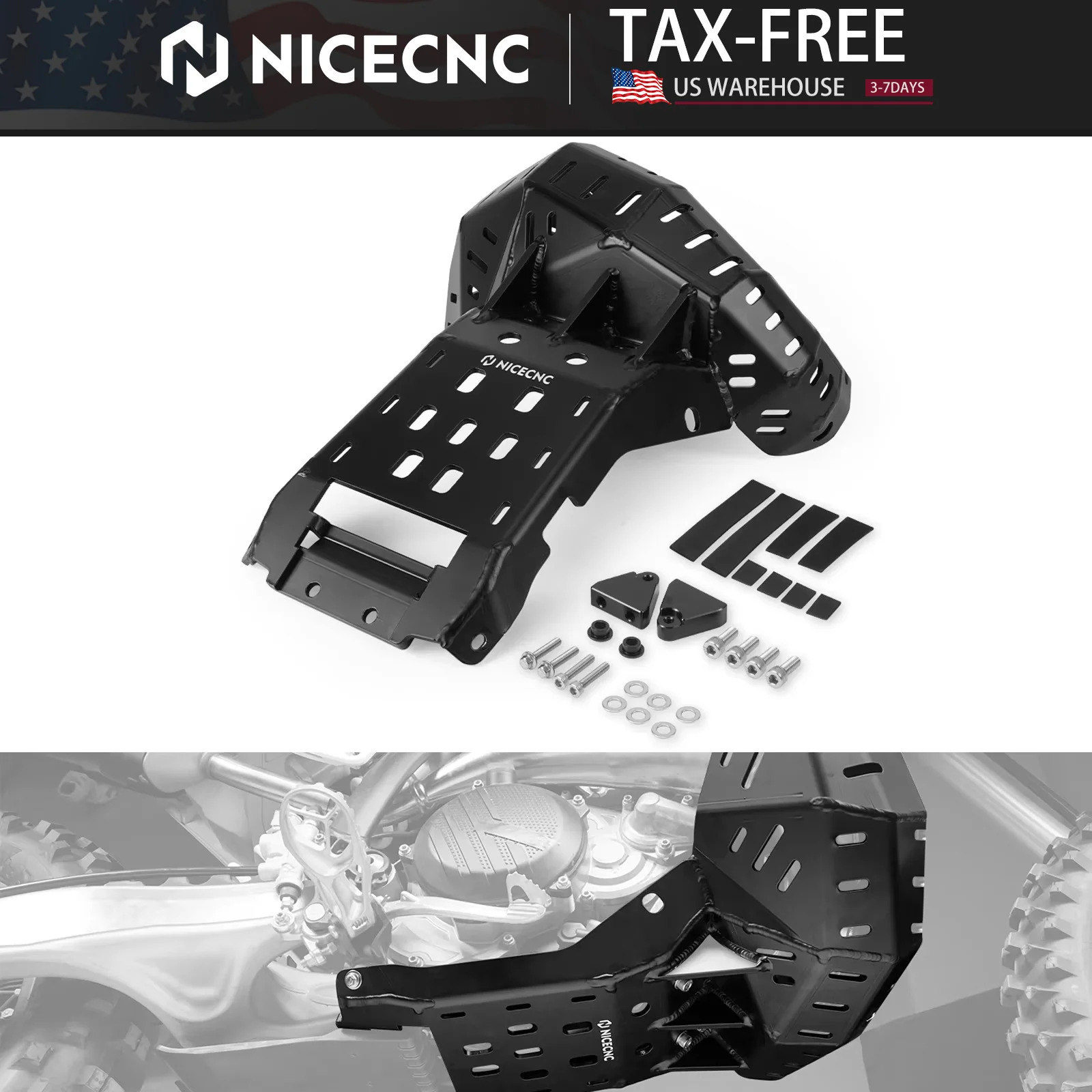 

Защита двигателя и картера NICECNC для KTM EXC 300 XCW 250 SX 250 2024 2025, а также защита труб для Husqvarna TE 300 и GasGas EC 300