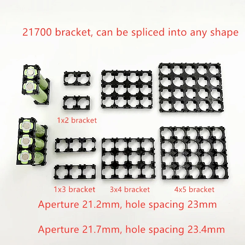 21700 Uchwyt baterii Wsporniki plastikowe 2x 3x 3x4 4x5 Przekładka ogniwowa Promieniująca skorupa Pakiet DIY Akcesoria