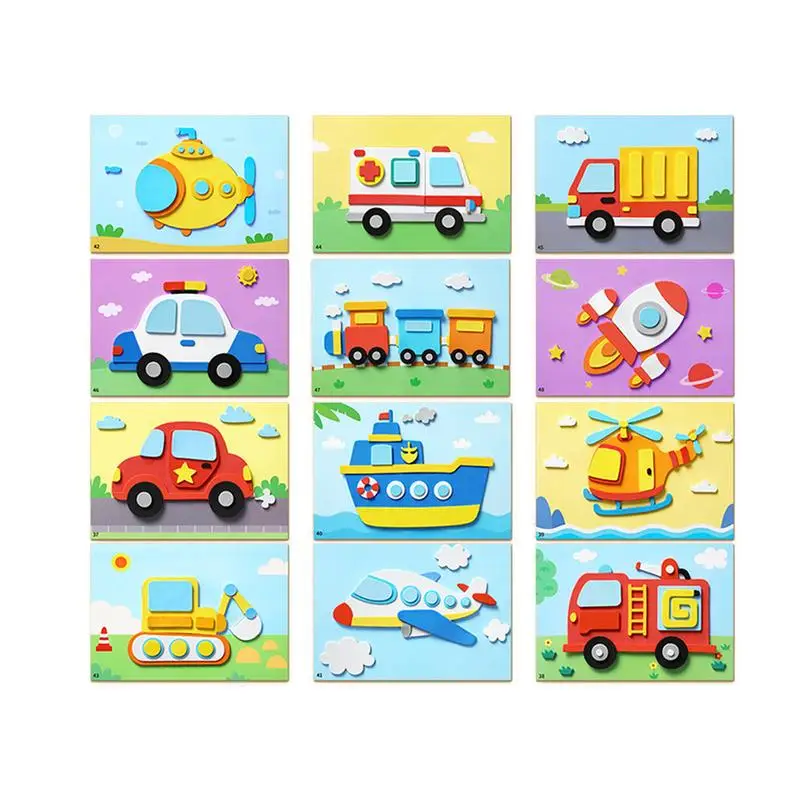 

EVA Foam Sticker Puzzle Game Toddler Kids Art Craft Kits Interactive Handmade Crafts Learning Toy For Kids Kindergarten