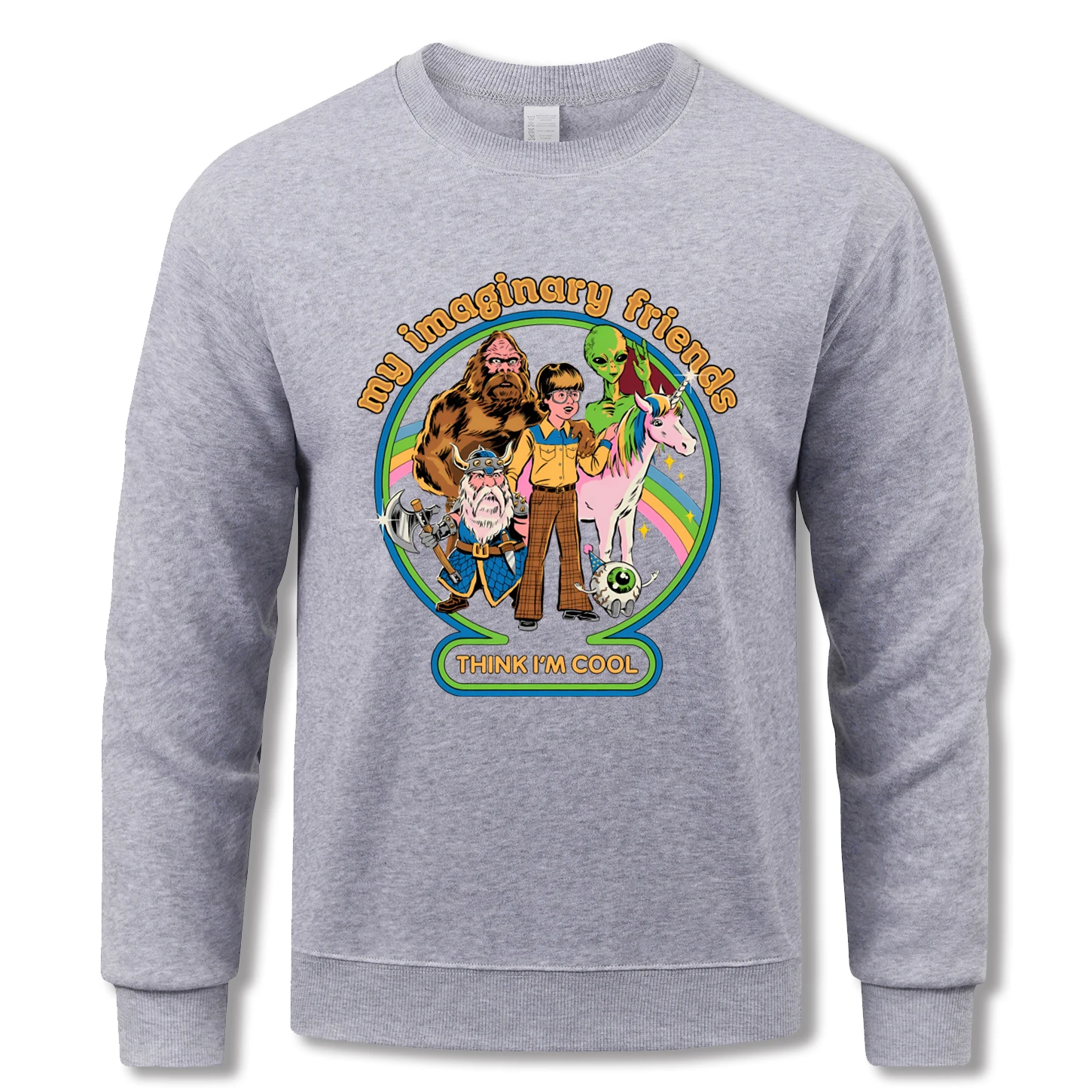 

Пуловеры с принтом «Мои воображаемые друзья», мужская уличная флисовая спортивная одежда, хипстерская осенняя свободная одежда в стиле хип-хоп, винтажные топы унисекс