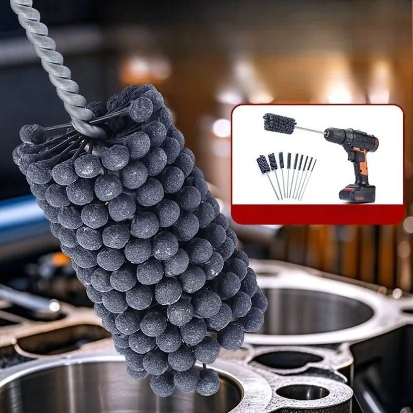 Grit1200 Abrasive Ball Deburring Brush Grinding Pipe Polishing Brush Silicon Carbide Ball Cylinder Tube Honing Brush