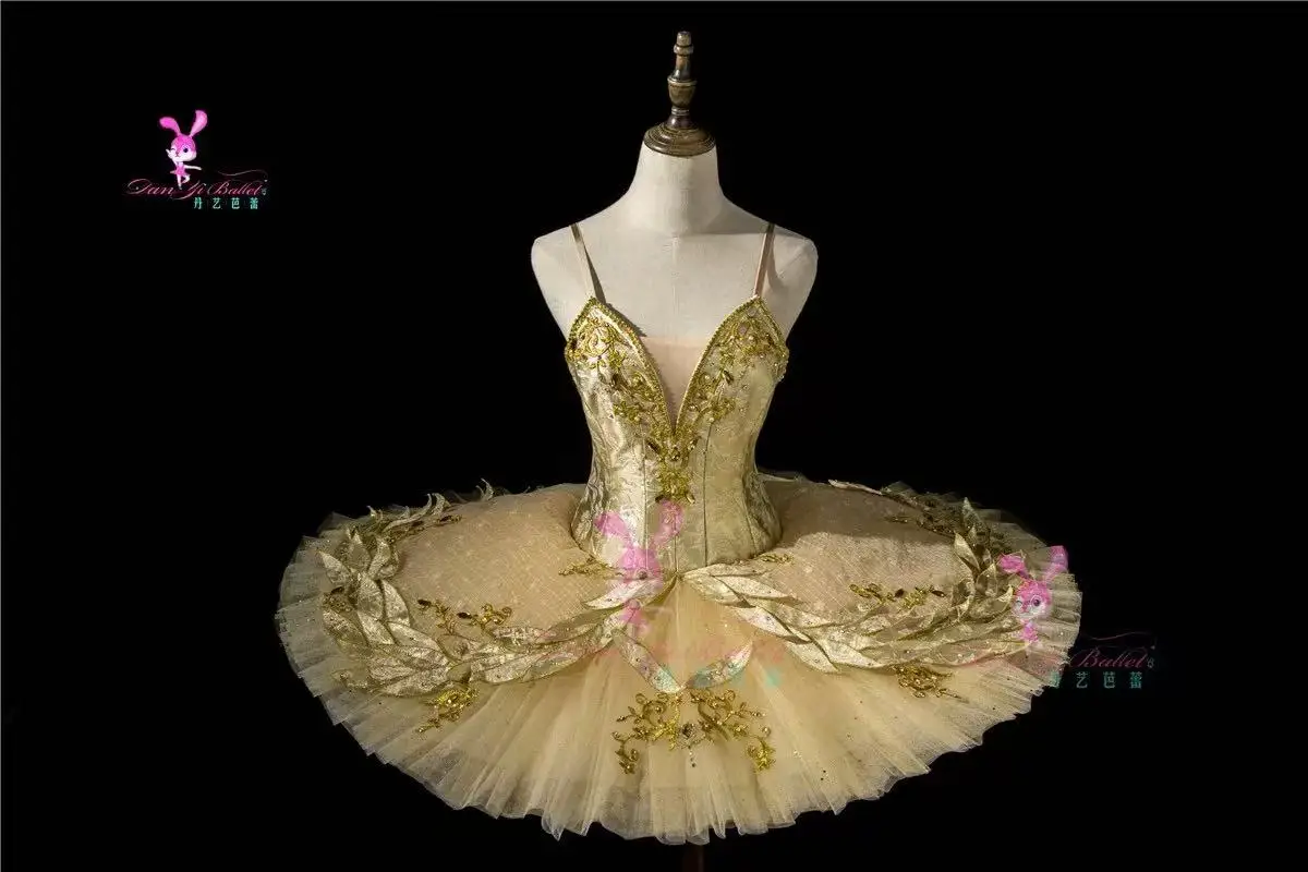 Danyi professional fruit green gold plate skirt tutu adult children's performance clothing performance competition clothes custo