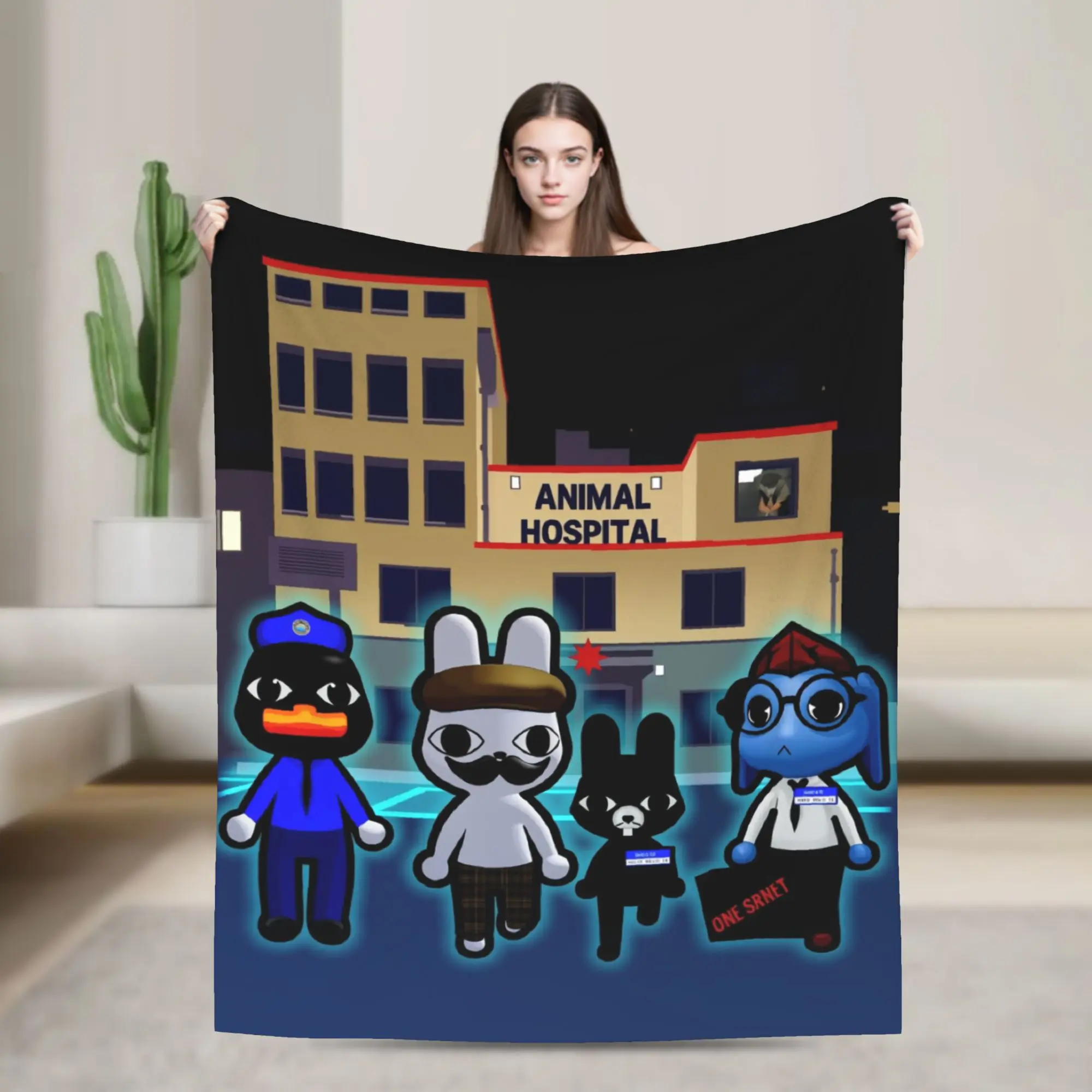Animals Hospitals Anomaly Cat Dog Plush Blanket  Customized Throw Blankets for Home 200x150cm Plush Thin Quilt