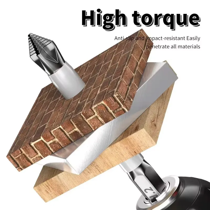 6 /12pcs Magnetic Cross Screwdriver Head Magnetic Anti Slip Hardness Electric Screwdriver Tool Electric Drill Extended Hexagonal