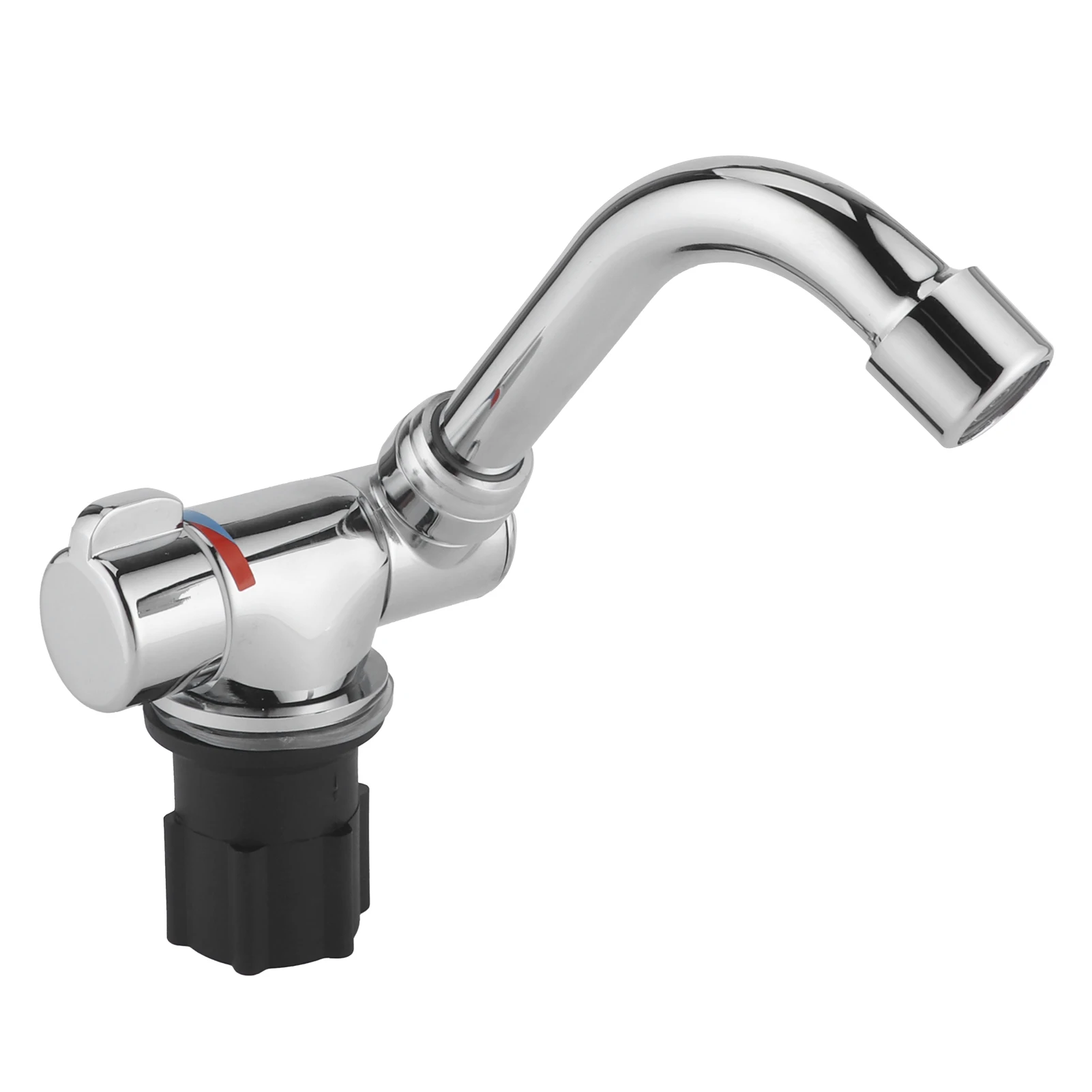 RV Kitchen Faucet 360° Rotation Hot Cold Water Rust Proof Easy Install No Splash for Caravan Motorhome Yacht Bathroom