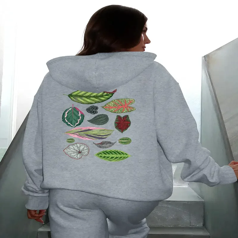 Womens Casual Graphic Print Hooded Sweatshirt Long Sleeve Pullover Adjustable Drawstring Hood Autumn Winter Season Comfort
