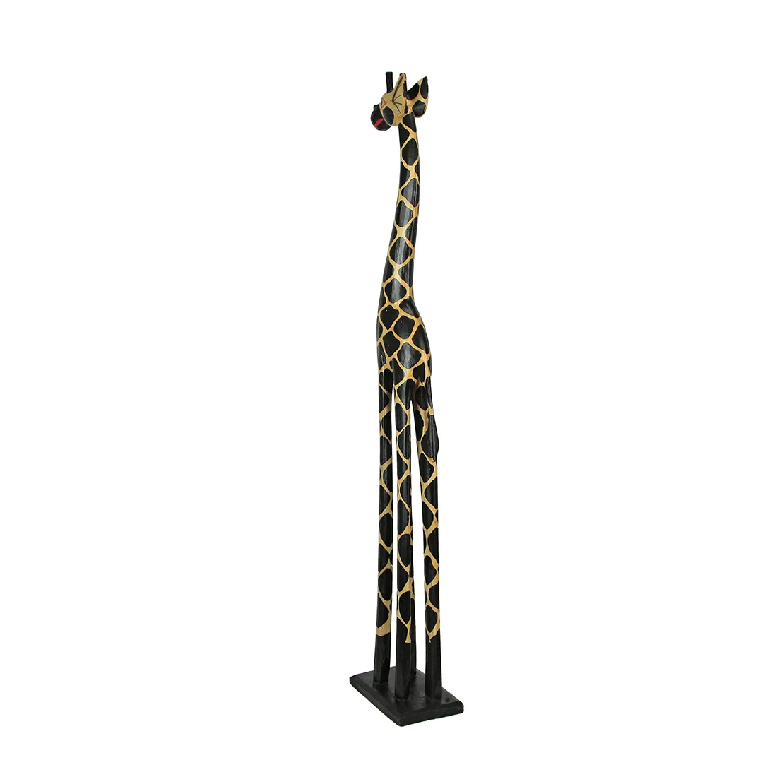 Hand-Carved 36-Inch Wooden Giraffe Sculpture – Natural Brown Finish, Artisan-Made Safari Decor for Living Room, Bedroom or Entry view 5