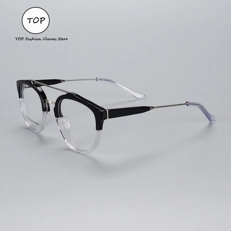 

Top new plate retro double beam glasses frame for men and women can be matched with myopia anti-blue lens glasses frame