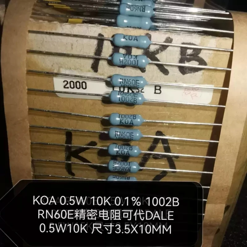 KOA 0.5W 10K 0.1% 1002B RN60E precision resistor can replace DALE 0.5W10K copper pin