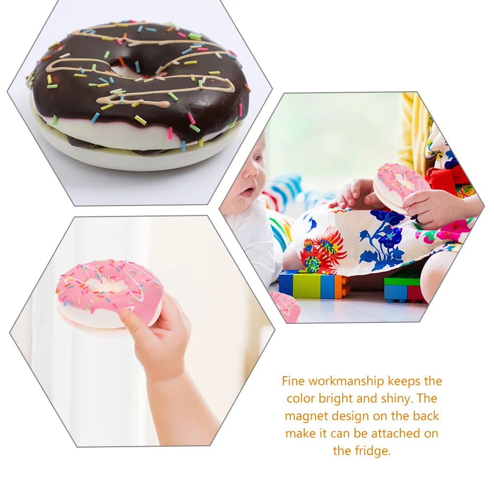 3 Pcs Fake Food Simulation Donut Toy Adorable Donuts Slow Rebound Doughnuts Decor