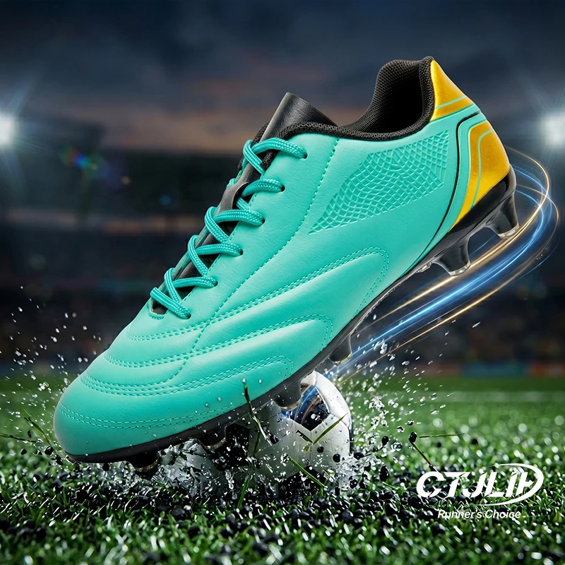 Men's AG Soccer Cleats Professional Outdoor Grass Football Boots Anti Slip Lace-up Training Soccer Shoes Adult Sports Footwear