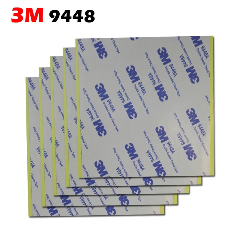 50pcs 100mmx100mm 3M 9448 Double Coated Adhesive Tissue Tape Sticker Pads, Widely for phone LCD Repair Light Mask Daily Use