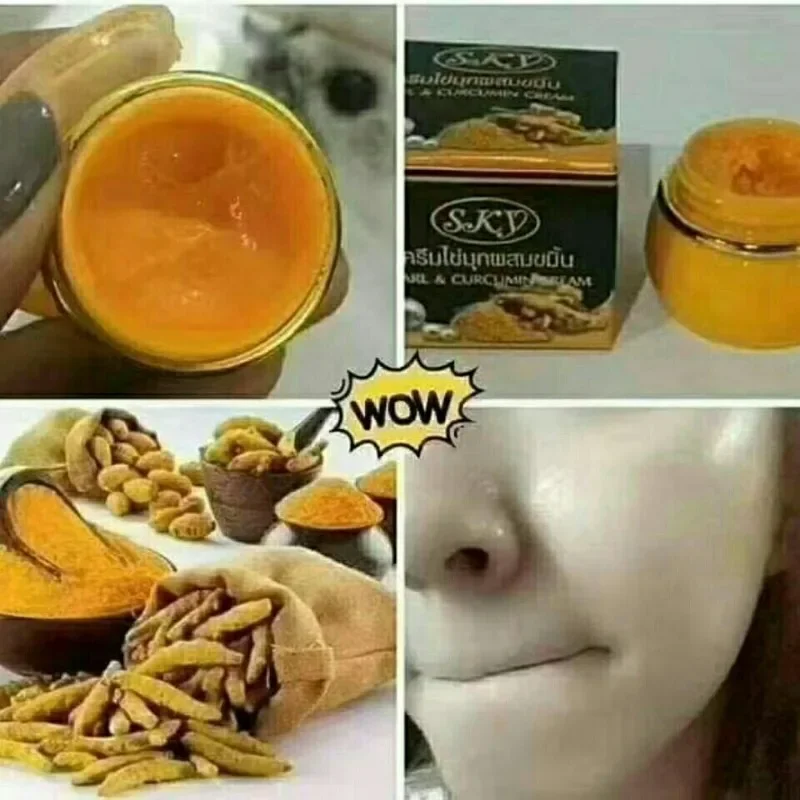 태국 SKY 심황 데이 나이트 크림 블랙 스팟 주근깨 여드름 감소 모공 제거 주름 제거 화이트닝 펄 크림 20g