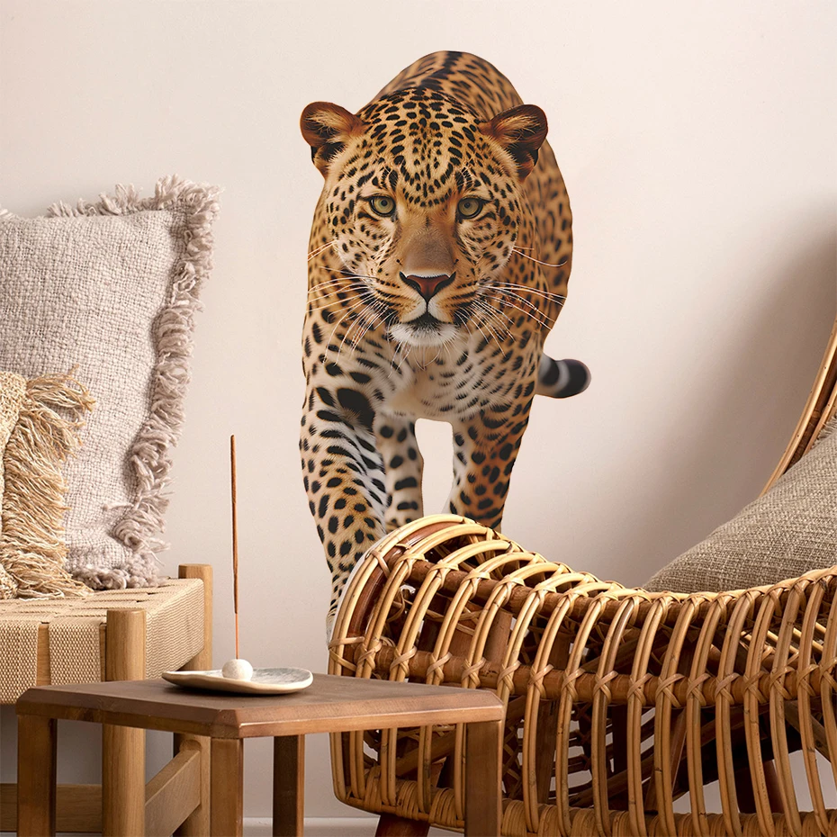 Realistic Cheetah Wall Stickers for Kids Room Background Home Decor Living Room Kids Room Bedroom Decoration Wall Decals