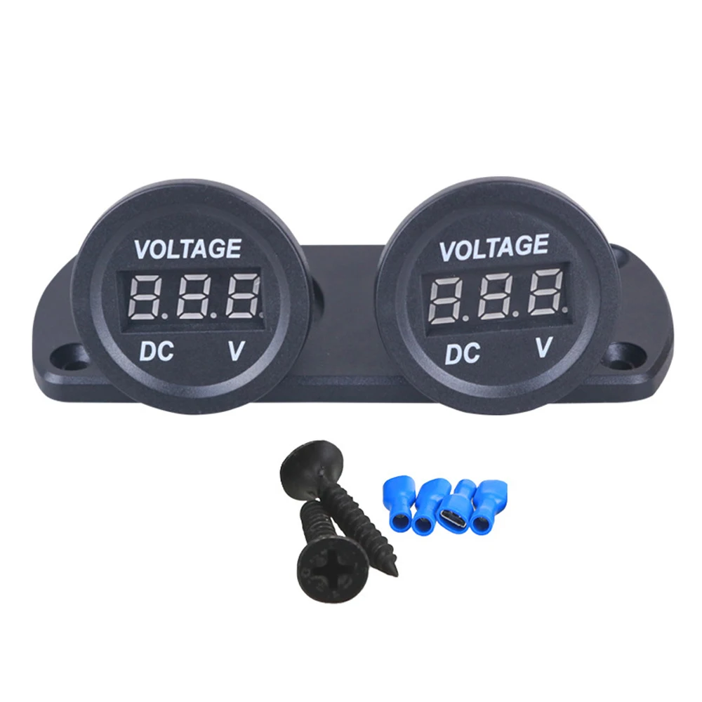 6-35V Car Voltmeter LED Dual Digital Display Voltage Gauge for 12/24V Car Truck SUV Marine Boat